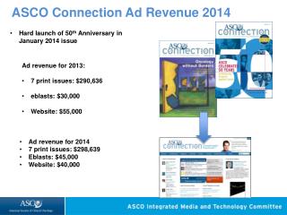 ASCO Connection Ad Revenue 2014