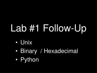Lab #1 Follow-Up
