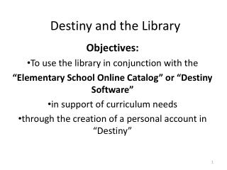 Destiny and the Library