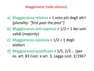 Maggioranze (nelle elezioni)