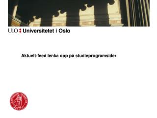 Aktuelt- feed lenka opp på studieprogramsider