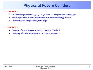 Physics at Future Colliders