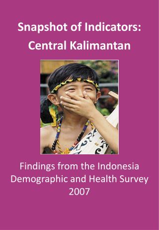 Findings from the Indonesia Demographic and Health Survey 2007