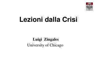 Lezioni dalla Crisi