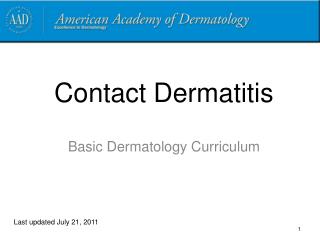 Contact Dermatitis