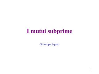 I mutui subprime