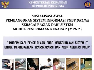 KEMENTERIAN KEUANGAN REPUBLIK INDONESIA