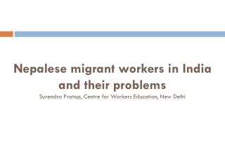 Migration from Nepal to India