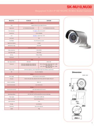 SK-NU10,NU30 Megapixel H.264 IP NETWORK IR Mini Bullet Camera