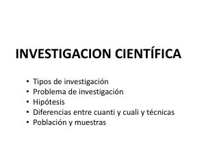 INVESTIGACION CIENTÍFICA