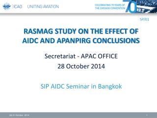 RASMAG STUDY ON THE EFFECT OF AIDC AND APANPIRG CONCLUSIONS