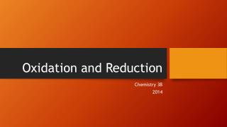 Oxidation and Reduction