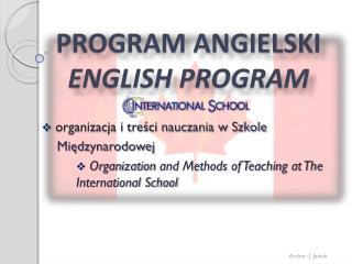 PROGRAM ANGIELSKI ENGLISH PROGRAM