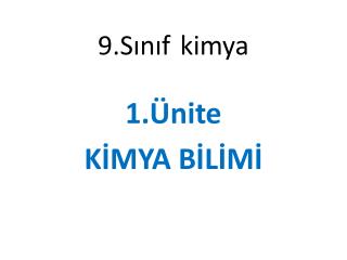 9.Sınıf kimya