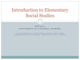 Introduction to Elementary Social Studies