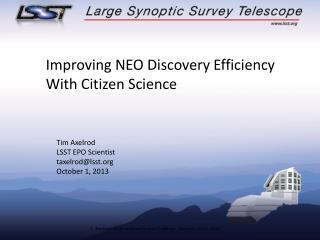 Improving NEO Discovery Efficiency With Citizen Science