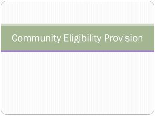 Community Eligibility Provision