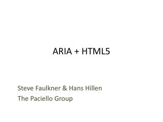 ARIA + HTML5