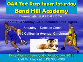 OAA Test Prep Super Saturday Bond Hill Academy