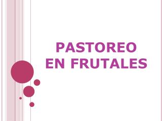 PASTOREO EN FRUTALES