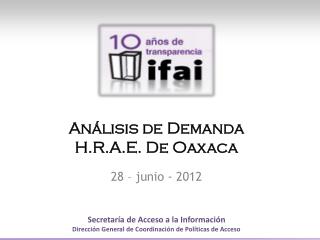 Análisis de Demanda H.R.A.E. De Oaxaca