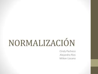 NORMALIZACIÓN