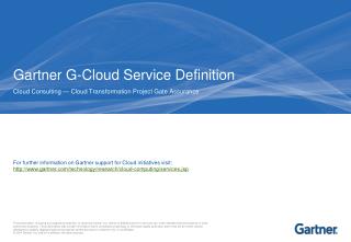 Gartner G-Cloud Service Definition