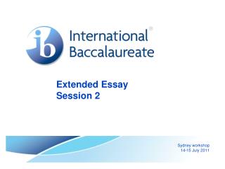 Extended Essay Session 2