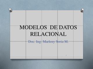 MODELOS DE DATOS RELACIONAL