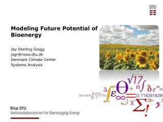 Modeling Future Potential of Bioenergy