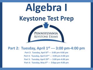 Algebra I Keystone Test Prep