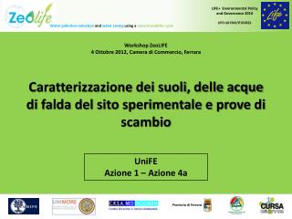 Caratterizzazione dei suoli, delle acque di falda del sito sperimentale e prove di scambio