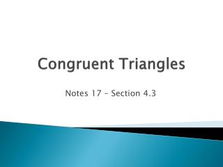 Congruent Triangles