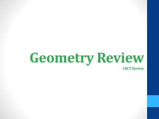 Geometry Review CRCT Review