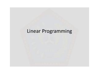 Linear Programming