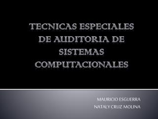 TECNICAS ESPECIALES DE AUDITORIA DE SISTEMAS COMPUTACIONALES