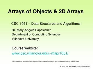 CSC 1051 – Data Structures and Algorithms I