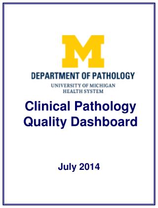 Clinical Pathology Quality Dashboard