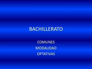 BACHILLERATO