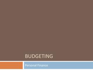 Budgeting