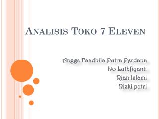 Analisis Toko 7 Eleven