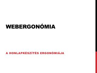 Webergonómia