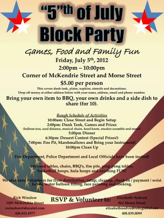 “5” th of July Block Party