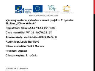 Výukový materiál vytvořen v rámci projektu EU peníze školám „Učíme aktivně“