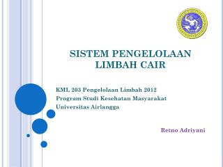SISTEM PENGELOLAAN LIMBAH CAIR