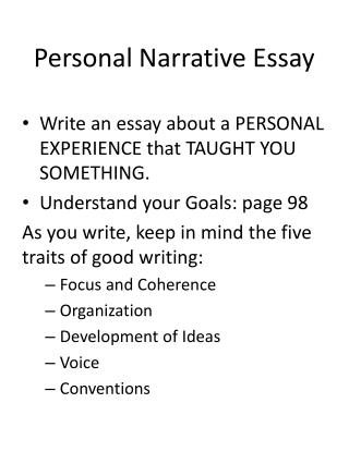 Personal Narrative Essay