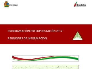 PROGRAMACIÓN-PRESUPUESTACIÓN 2012 REUNIONES DE INFORMACIÓN