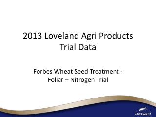 2013 Loveland Agri Products Trial Data