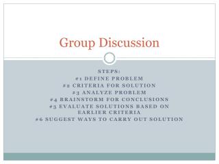 Group Discussion