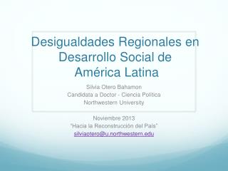 Desigualdades Regionales en Desarrollo Social de América Latina